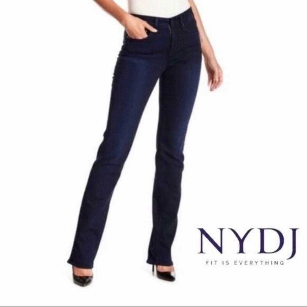 NDYJ Women's Dark Wash Lift Tuck Straight Denim Blue Jeans‎ Size 4